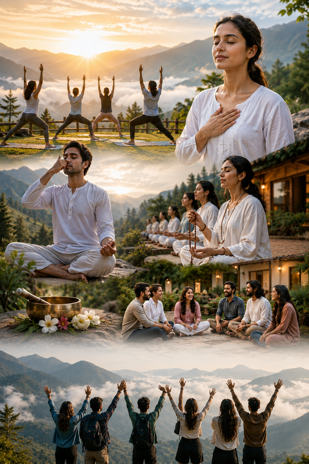 Surya yoga practice in the Himalayas